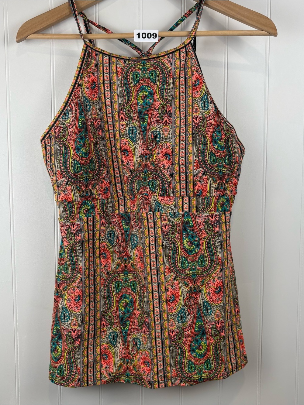 2Chillies Paisley Tank Top Boho Festival Strappy Back  Tankini Size L